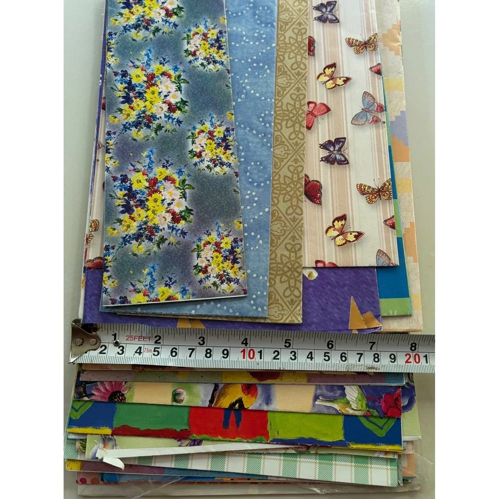 VTG 90s Y2K Gift Wrapping Paper Lot Floral Birds Butterfly Craft Junk Journal